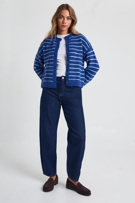 Chunky Super Soft Stripe Button Through Cardigan - Image 3