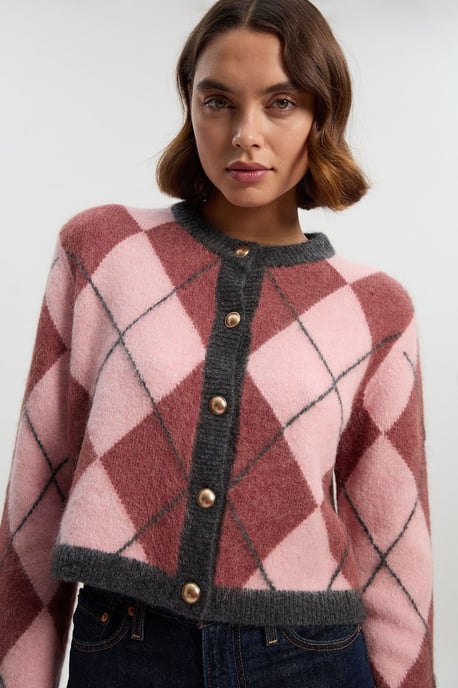 Premium Alpaca Wool Blend Fairisle Knitted Cardigan - Image 3