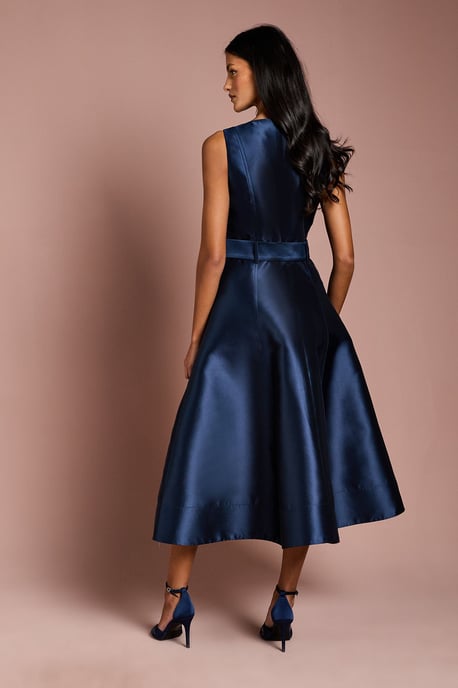 Petite Button Through Belted Prom Dress - Image 3