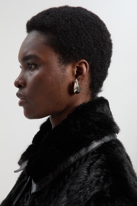 Textured Faux Fur Tailored Coat - Image 3