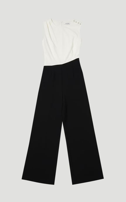 Soft Tailored Asymmetric Neck Wide Leg Jumpsuit - Image 4