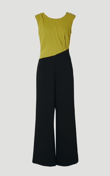 Soft Tailored Asymmetric Neck Wide Leg Jumpsuit - Image 4