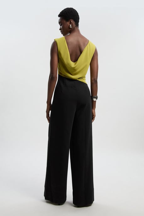 Soft Tailored Asymmetric Neck Wide Leg Jumpsuit - Image 5