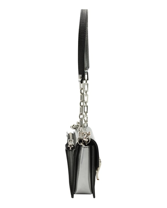 Proenza Schouler PS1 Mini Shoulder Bag in Silver Metallic Calfskin Leather - Image 2