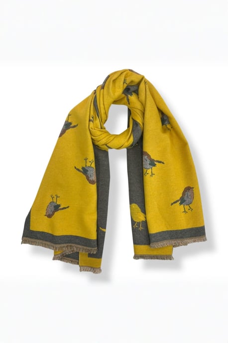 Robin Embroidered Reversible Scarf - Image 2