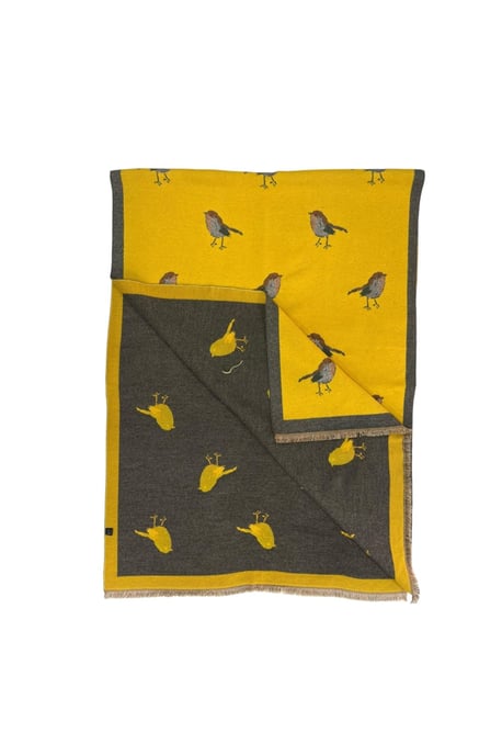 Robin Embroidered Reversible Scarf - Image 3