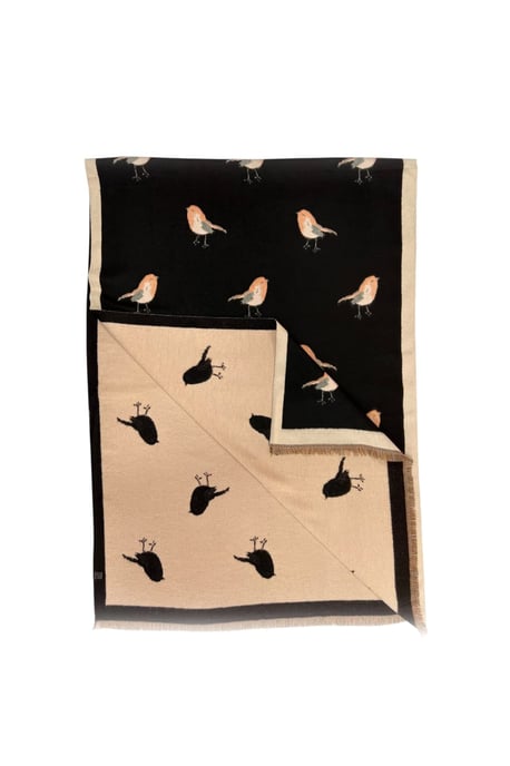 Robin Embroidered Reversible Scarf - Image 3