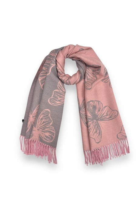 Butterfly Printed Cashmere Scarf with Tassels - Image 2