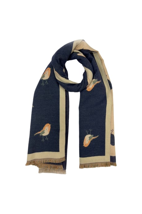 Robin Embroidered Reversible Scarf - Image 2