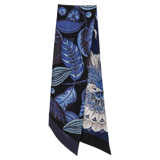 Ferragamo Mönstrad Mini Bandeau i Blå Siden - Image 2