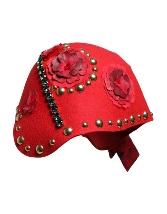 Röd Kristall Guld Rosor Brosch Dekorerad Hatt - Image 3