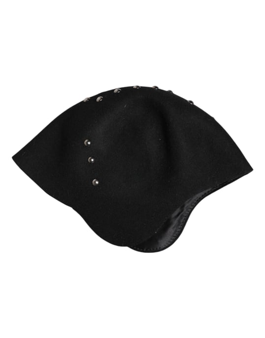 Zwarte Wol Multicolor Versierde Cloche Hoed - Image 5