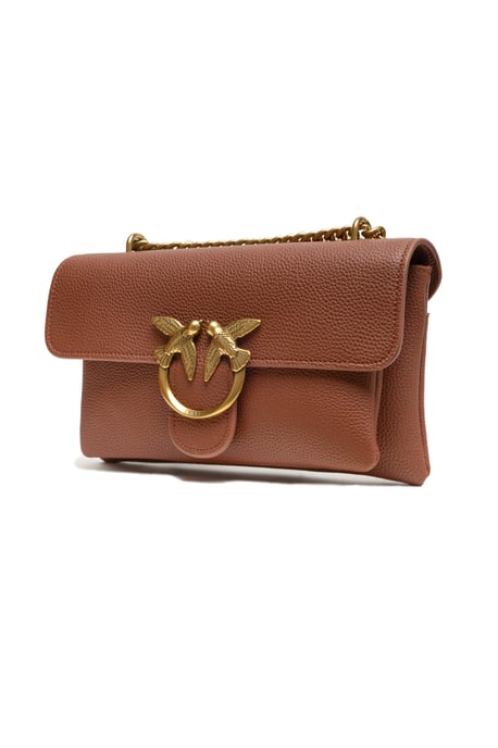 Bruin Leren Love Boucle Riga Schoudertas - Image 2