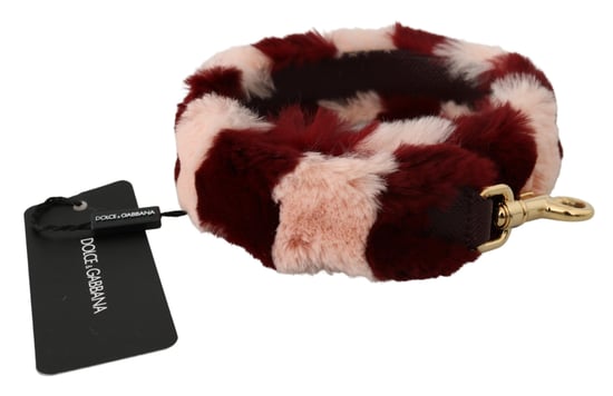 Dolce & Gabbana Pink Red Red Lapin Fur Accessoire schouder damesriem - Image 2