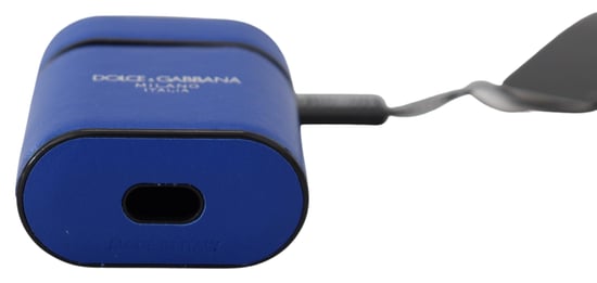 Dolce & Gabbana Elegante Blauwe Leren Airpods Dameshoes - Image 4