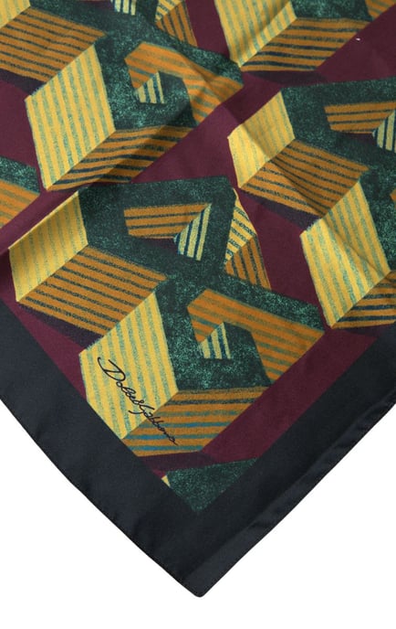 Geometric Print Silk Handkerchief - Image 2