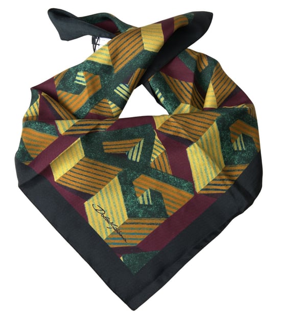 Geometric Print Silk Handkerchief - Image 3