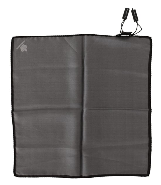 Dolce & Gabbana Gray 100% Silk Square heren grijs 100% zijde vierkante heren zakdoek - Image 2