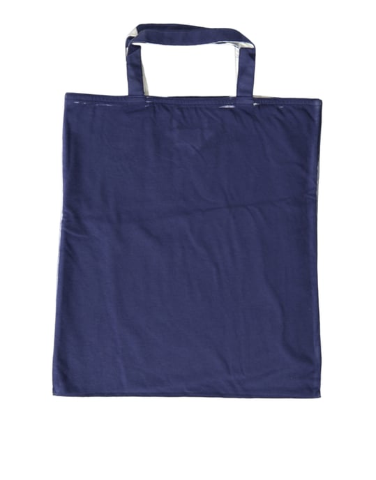 Blå Trikåtyg Logotyp Axelshoppingväska - Image 3