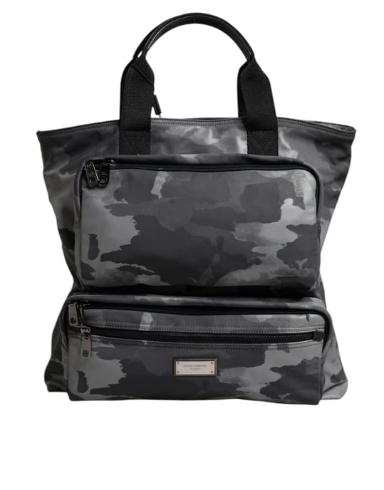 Grijze Camouflage Katoen Veelzijdige Tas met Meerdere Compartmenten - Image 2