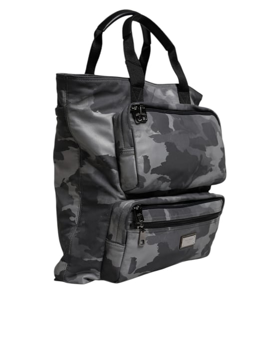 Grijze Camouflage Katoen Veelzijdige Tas met Meerdere Compartmenten - Image 3