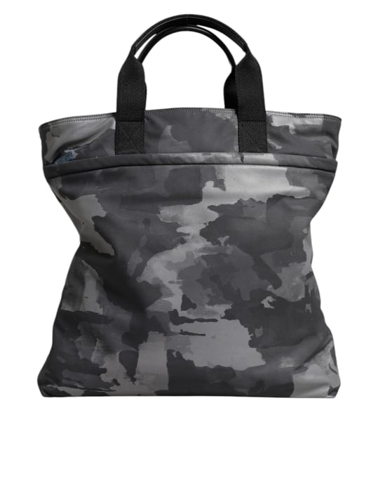 Grijze Camouflage Katoen Veelzijdige Tas met Meerdere Compartmenten - Image 4