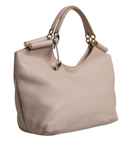 Ljusrosa Hjortskinns Logo Plack Tote Väska med Handtag - Image 2