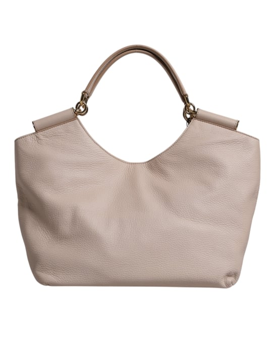 Ljusrosa Hjortskinns Logo Plack Tote Väska med Handtag - Image 3