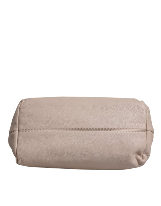 Ljusrosa Hjortskinns Logo Plack Tote Väska med Handtag - Image 4