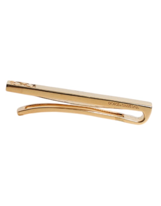 Gouden Tonaal Messing Logo Gestempelde Stropdasclip Bar - Image 3
