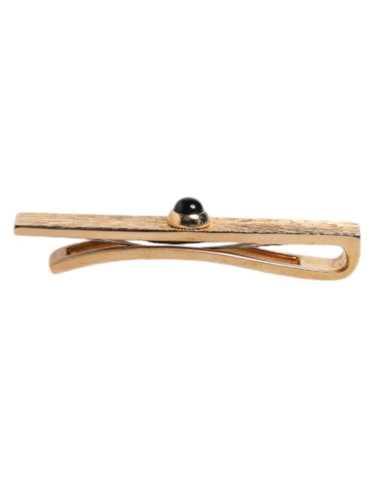 Zwarte Saffier Gouden Kleur Messing Stropdasclip Bar - Image 3