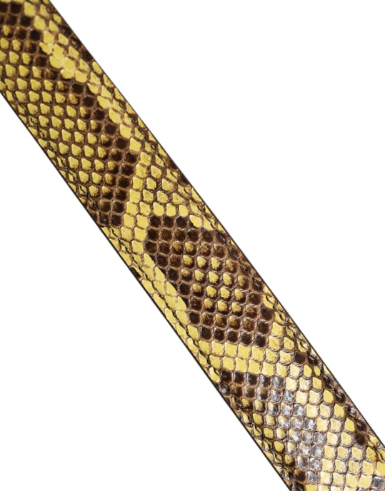 Gele Exotische Leren Handtas Schouderriem - Image 4