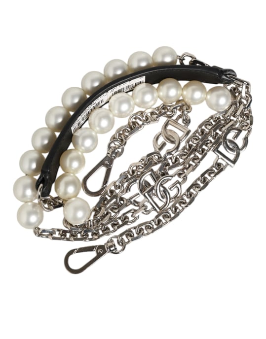 Zwart Lederen Pareltasje Schouderband Accessoire - Image 5