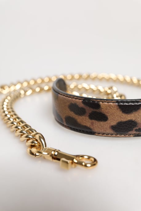 Bruin Luipaard Gouden Messing Ketting Accessoire Schouderband - Image 5