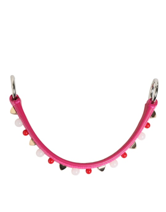 Roze Versierde Leren Tas Handvat Dames Schouderband - Image 4