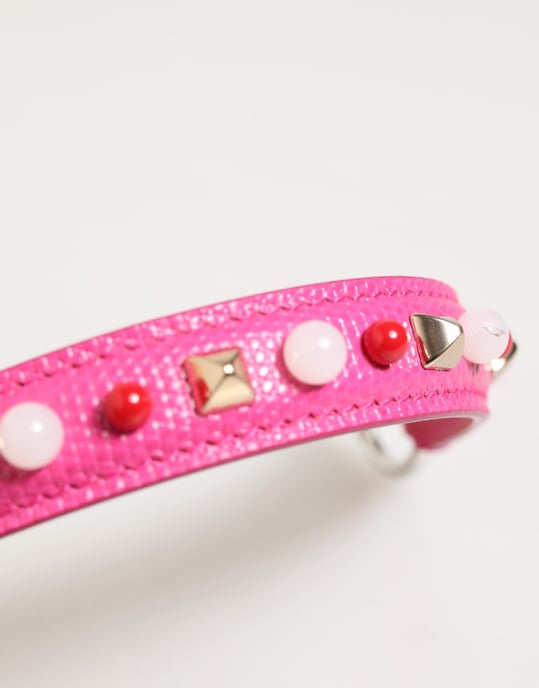Roze Versierde Leren Tas Handvat Dames Schouderband - Image 5