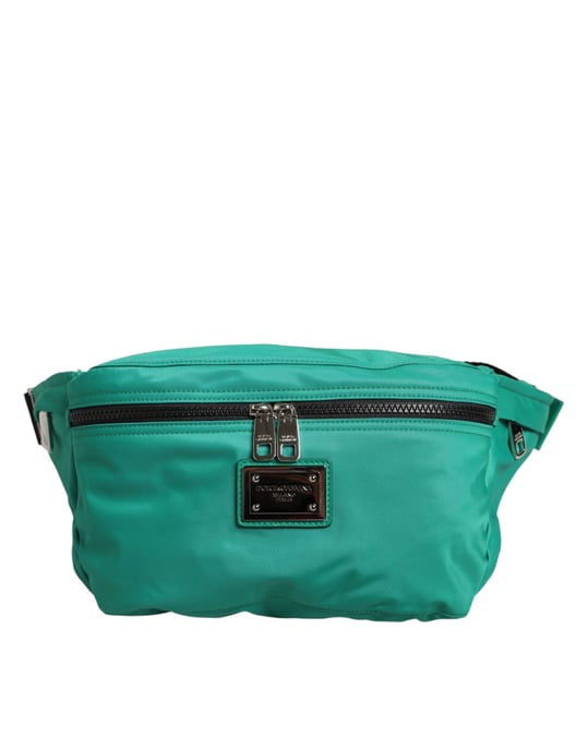 Groene Logo Plaque Nylon Heuptas Mannen Borse Tas - Image 1