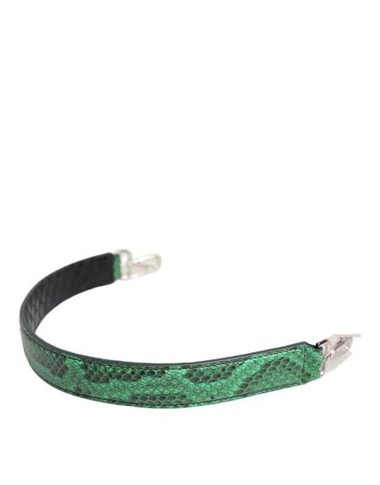 Zwarte Groene Exotische Leren Tas met Schouderriem - Image 1