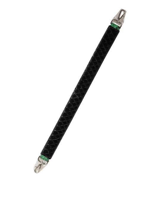 Zwarte Groene Exotische Leren Tas met Schouderriem - Image 4
