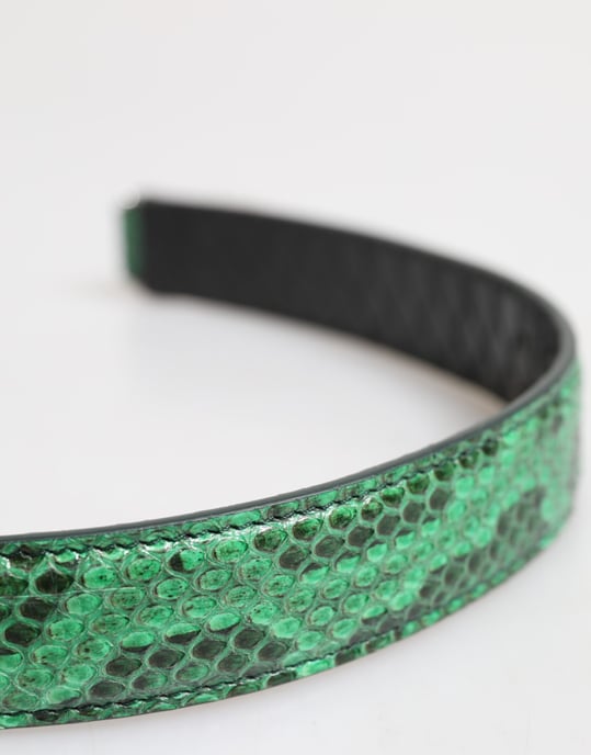 Zwarte Groene Exotische Leren Tas met Schouderriem - Image 5