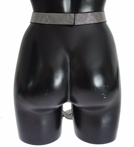 Dolce & Gabbana Zwarte Zijde Kristallen Strik Tailleband Mannen Elegantie - Image 3