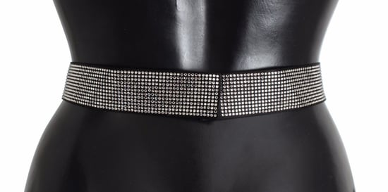 Dolce & Gabbana Zwarte Zijde Kristallen Strik Tailleband Mannen Elegantie - Image 4