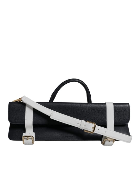 Blå Vit Kalvskinn Crossbody Axelväska - Image 1