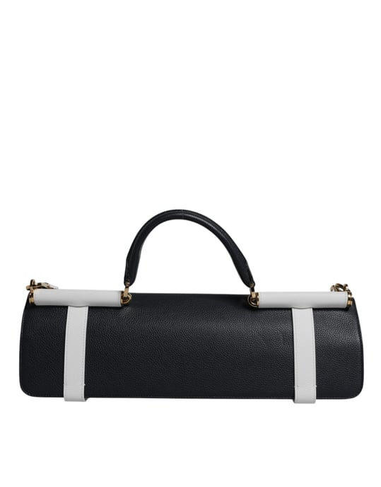 Blå Vit Kalvskinn Crossbody Axelväska - Image 3