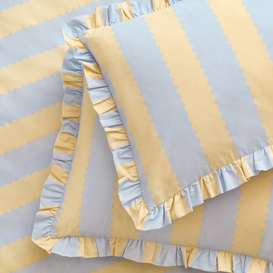 Wylder Nature Birdie Stripe Ruffle Duvet Cover Set, Super King - Image 4