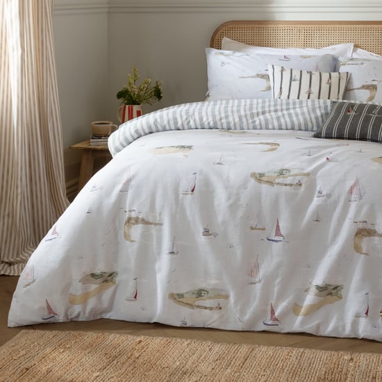 Wylder Abersoch Shore Reversible 100% Cotton Duvet Cover Set, Single - Image 3