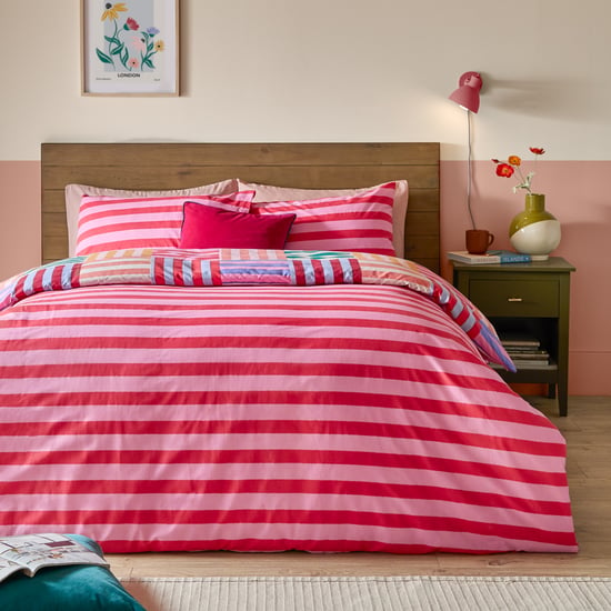 Furn Ana Stripe Reversible Duvet Cover Set, King - Image 2