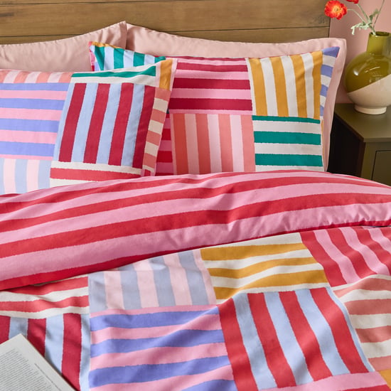 Furn Ana Stripe Reversible Duvet Cover Set, King - Image 3