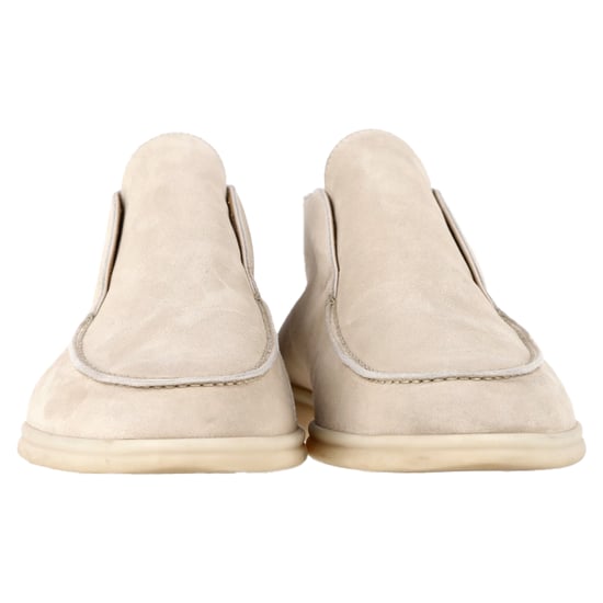 Loro Piana Open Walk Ankle Boots in Beige Suede - Image 3
