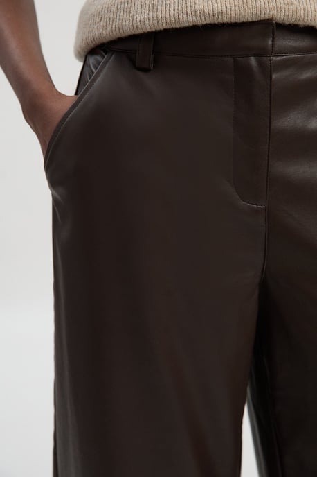 Faux Leather Barrel Leg Trouser - Image 3